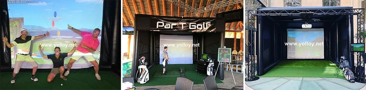inflatable golf simulator tent